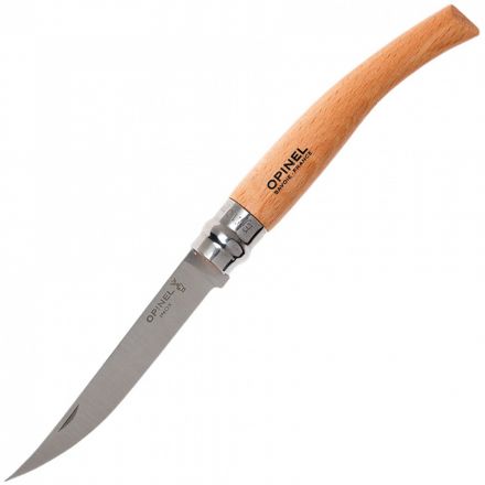 Нож Opinel филейный №10, нержавеющая сталь, рукоять бук